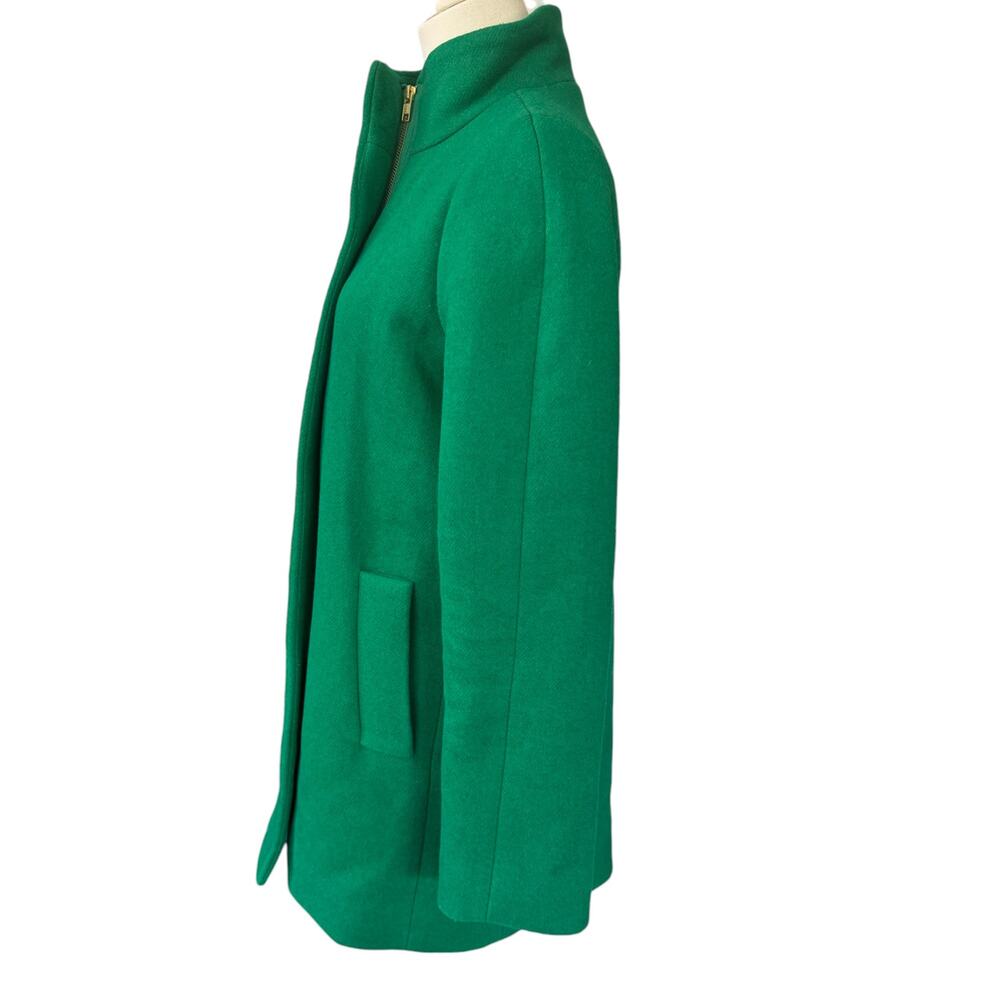 J. Crew Wool Blend City Coat Emerald Green Size 0 Style‎ F5325 - Picture 3 of 13